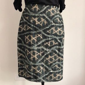 Vintage Due Per Due Faux Wrap Patterned Silk Skirt
